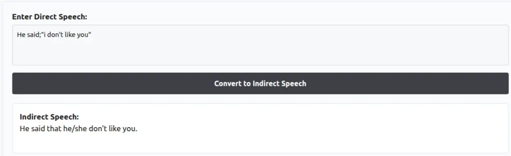 direct to indirect speech converter